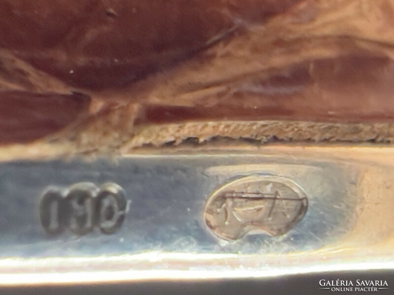 Kígyóbőr mintás ezüst karkötő karperec magyar fémjeles