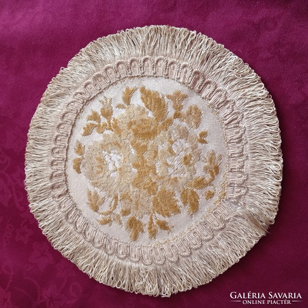 2 Microplush tablecloth, with a showy border, 25 cm in diameter