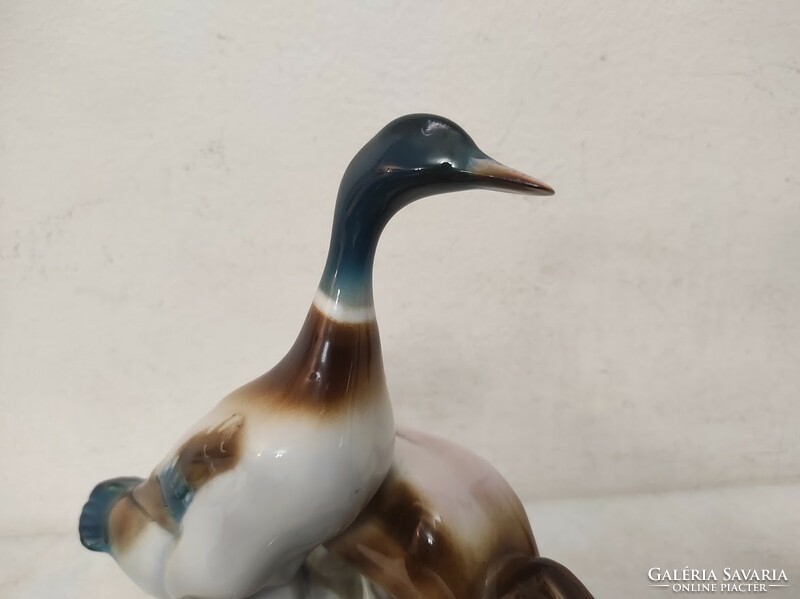Antique Zsolnay duck couple porcelain statue 929 6052