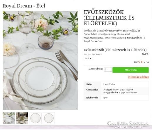 FYRKLÖVERN FIRKLOVEREN APILANLEHTI Royal Dream vitrinállapotú két szett lapos tányér és sütis tányér