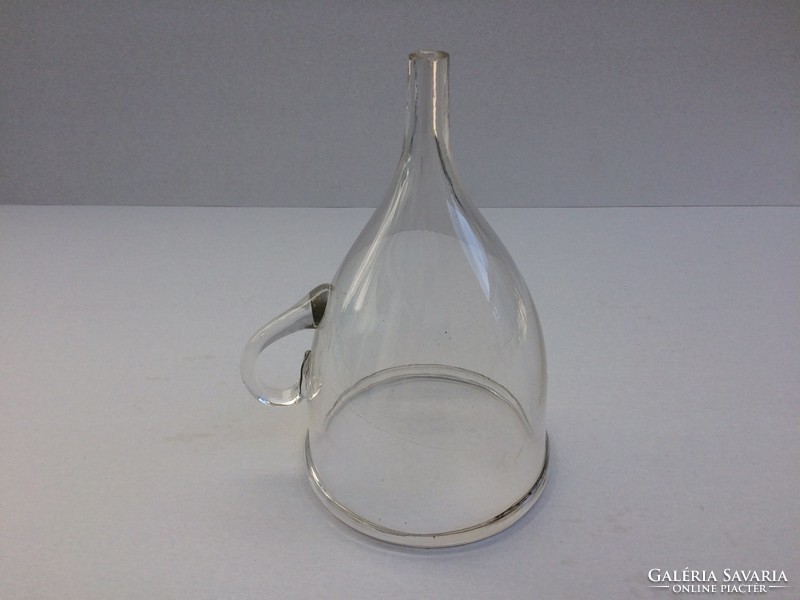Antique frosted glass blown old glass funnel wine pharmacy large glass funnel 23 cm