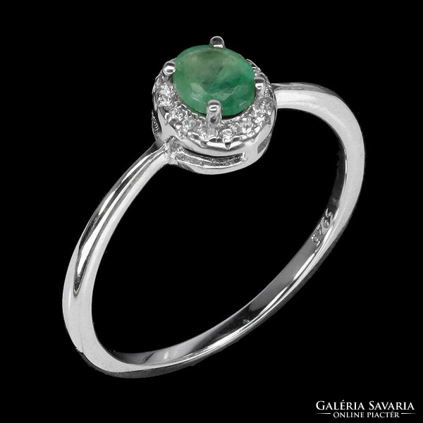 58 As unique Valod emerald 925 sterling silver ring