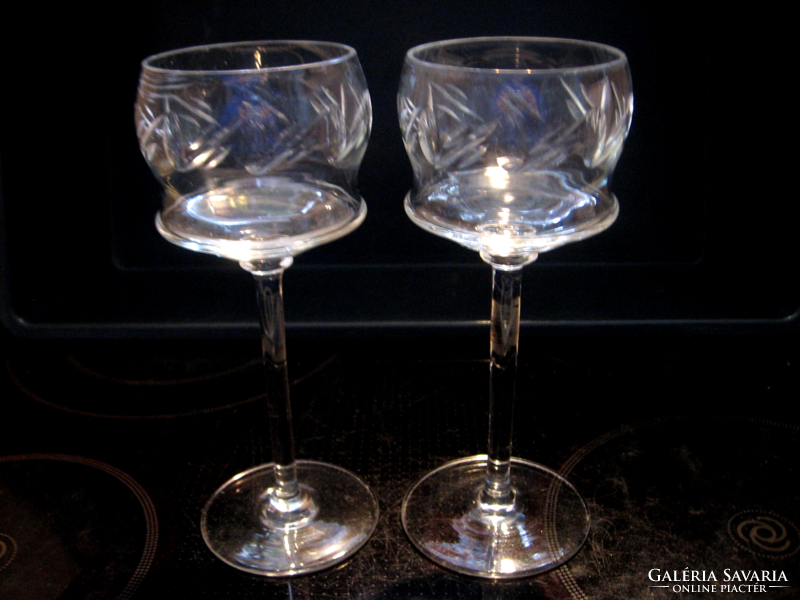 Pair of Gorham cut crystal glasses with candle holders
