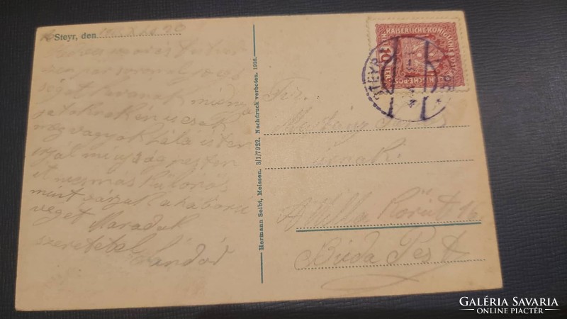 1916. Steyr Ausztria, antik képeslap