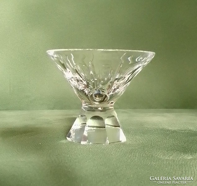 Antique old polished elegant art deco lead crystal glass liqueur drink set pouring 6 glasses