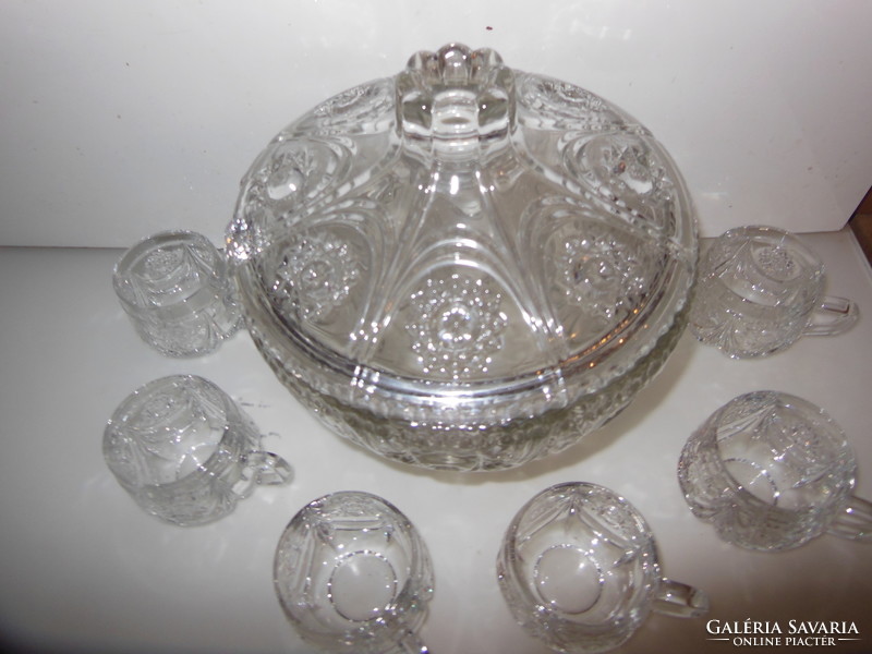 Set - lead crystal - 3.5 liters - bowl - 1 cm thick wall - 2 dl mugs - perfect
