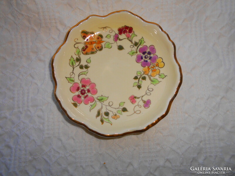 Zsolnay porcelain with a butterfly-flower pattern - round stamp - not a saucer