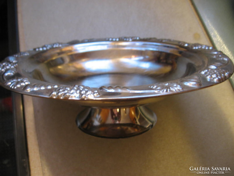 Fruit serving bowl with feet, perhaps silver-plated pewter, Russian, Soviet cccp