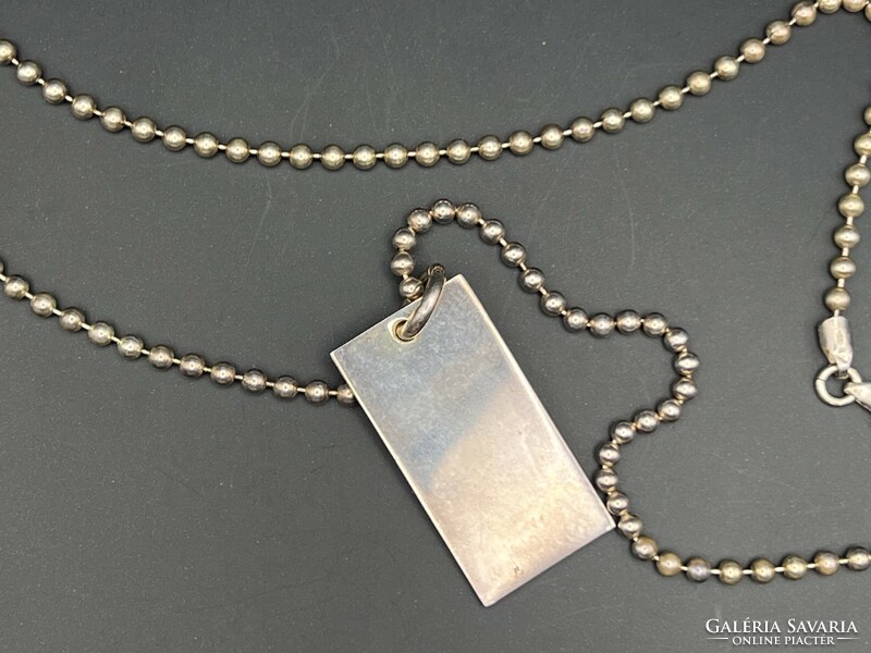 Lacoste silver pendant with silver chain
