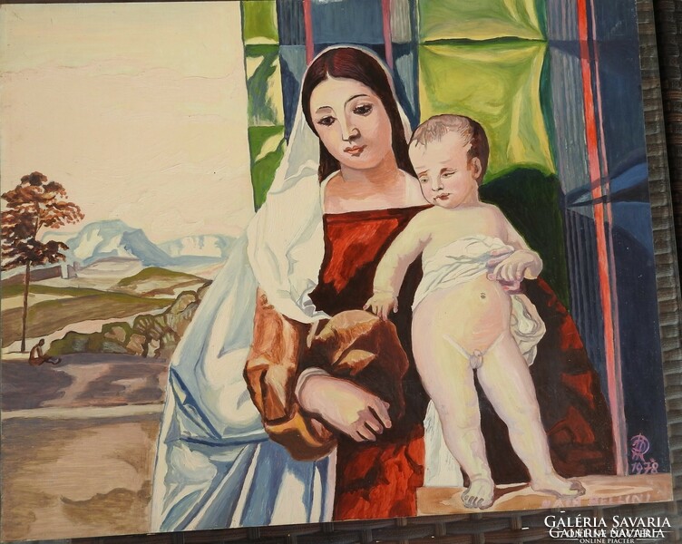 In the footsteps of the Madonna and Child Giovanni Bellini: a painting by a German contemporary painter