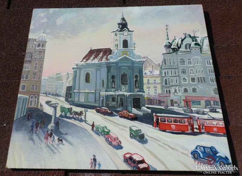 Tél a városban _ német kortárs festő festménye