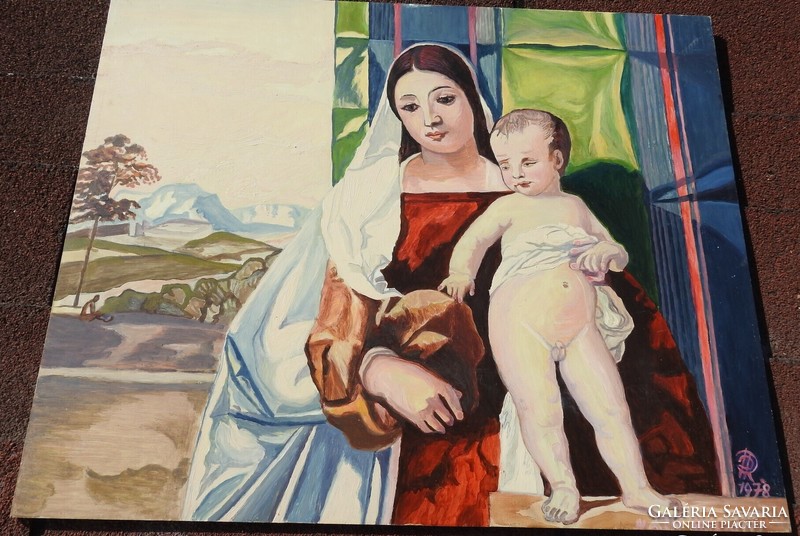 In the footsteps of the Madonna and Child Giovanni Bellini: a painting by a German contemporary painter