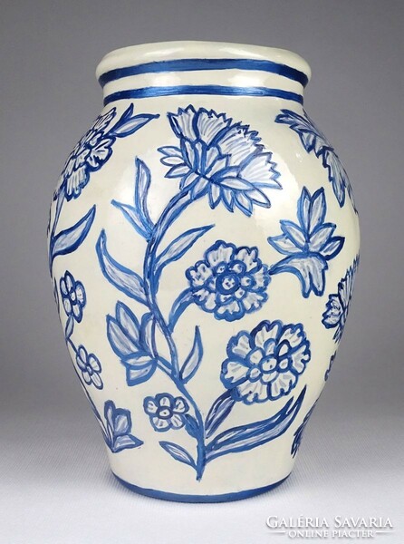 1K918 Jelzett Takács kerámia váza 20.5 cm