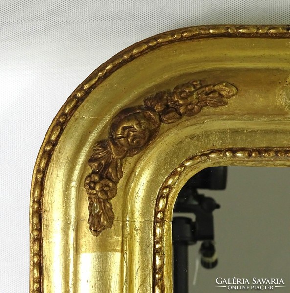 1K867 Antik Biedermeier aranyozott tükör 70 x 47 cm