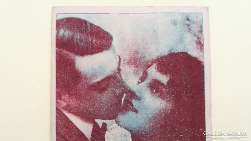 Régi képeslap 1920 körül szerelmespár fotó levelezőlap