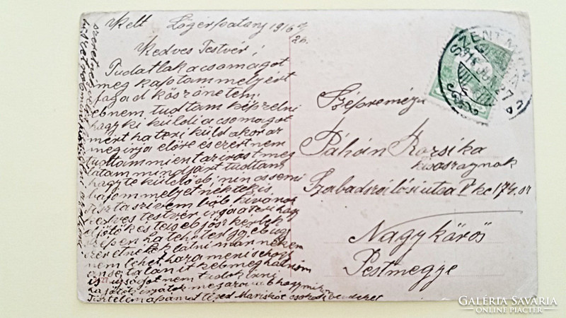 Régi képeslap 1916 szerelmespár fotó levelezőlap