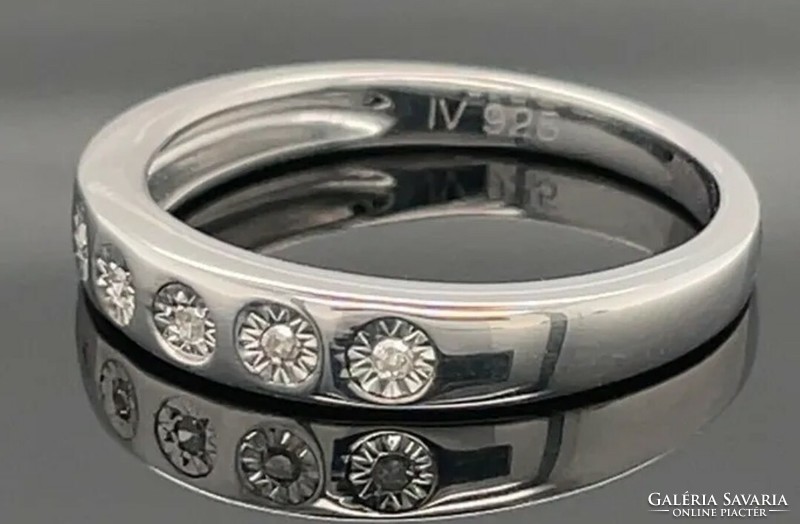 Harry Ivens IV.Gyèmánt  drágaköves  sterling ezüst gyűrű 56 es mèret 925/ - új