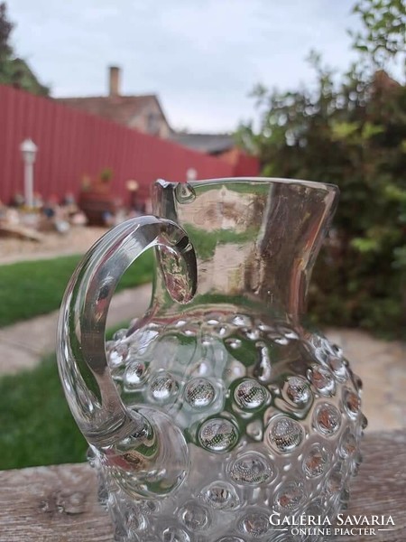 Beautiful Zemplén huta glass, glass, mug, mug, jug, water jug, lemonade jug, collectors' items