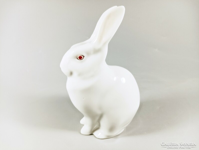 Herend, snuggling white bunny, hand-painted porcelain figure, flawless! (B111)
