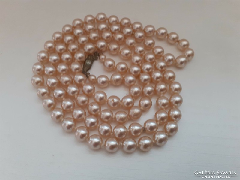 Retro long tekla pearl necklace knotted in beautiful condition