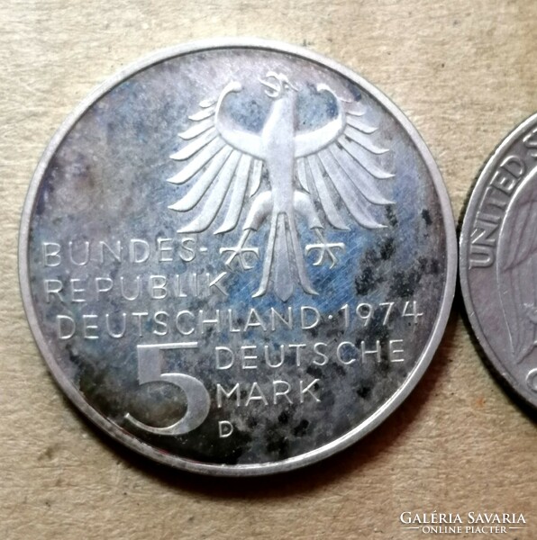 Germany(nsk) 5 marks - 1974 d_immanuel kant/silver