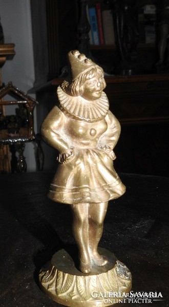 Girl in clown dress, copper statue, m: 14 cm