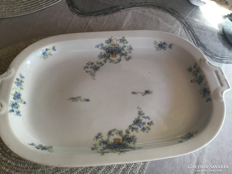 Elbogen bowl, giant, 40x26 centimeters, forget-me-not pattern, rarity