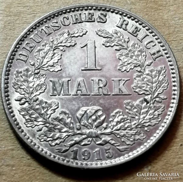German Empire 1 mark - 1915 j/silver aunc-unc