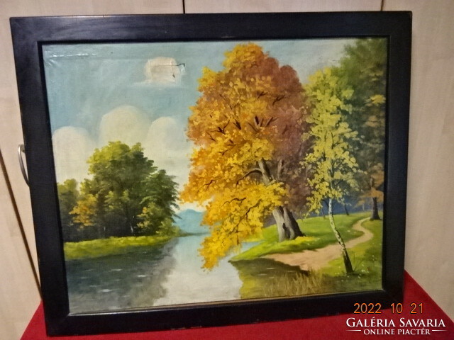 Autumn landscape, oil painting, salai etc. 1942. There are! Jokai.