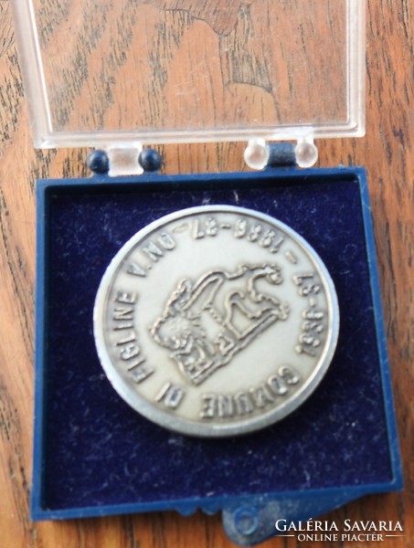 Silver commemorative medal football