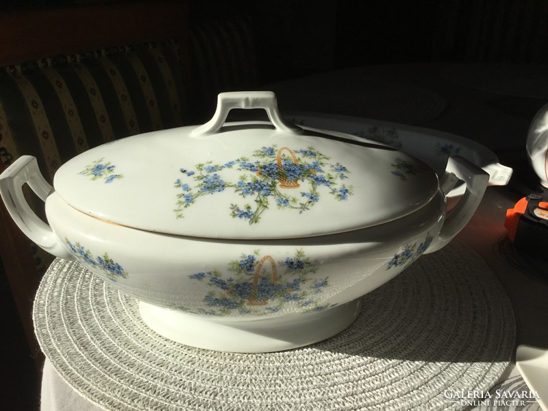 Elbogen soup bowl, 32.5 x 21 inches, forget-me-not pattern, rarity
