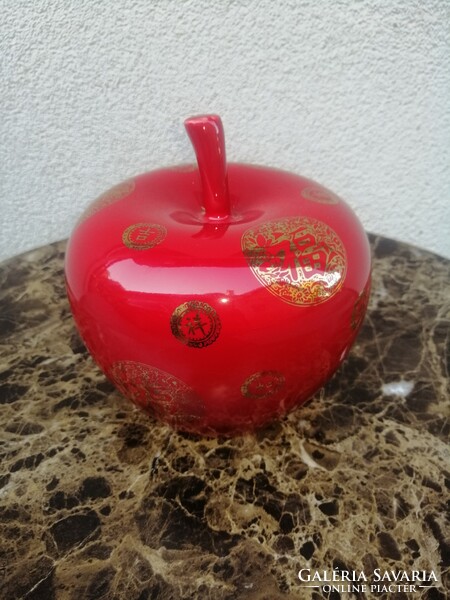 Kínai  kerámia alma jelzett asztal dísz. Alkudható!