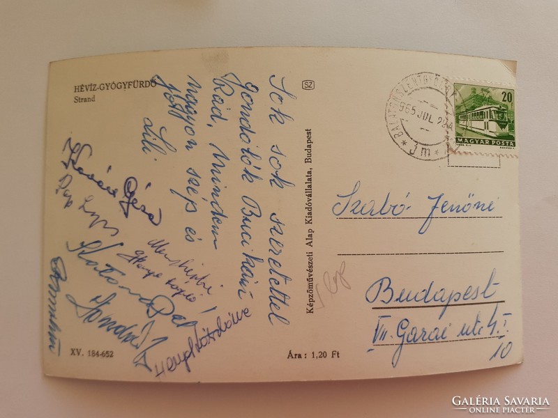 Old postcard 1965 Hévíz spa photo postcard