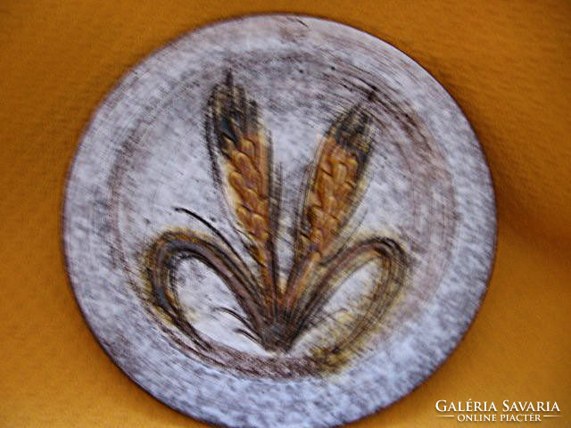Kukoricás gabonás művészi kerámia tányér