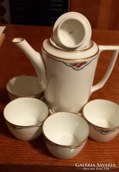 HaasCzjzek Csehszlovák porcelán tea kiöntő 4 csészével.