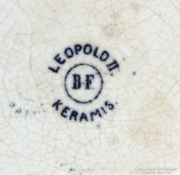 1K944 Leopold Keramis (BF) : Leopold - Henriette belga királyi pár fajansz dísztányér 23.5 cm