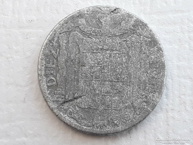 Spanyolország 10 céntimo 1940 érme - Spanyol 10 Centimo 1940 külföldi pénzérme