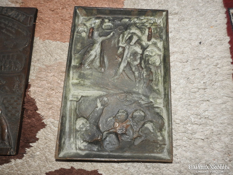 Géza Samu _ bronze relief on masonry kelem
