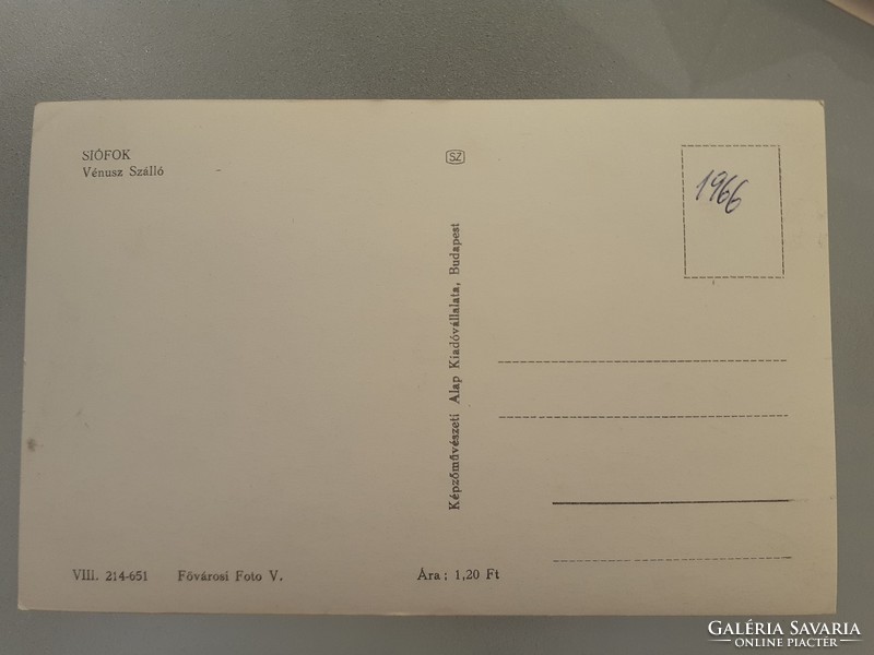 Régi autós képeslap Siófok Vénusz Szálló fotó levelezőlap Wartburg autó