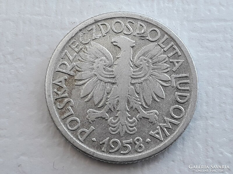 Lengyelország 2 Zloty 1958 érme - 2 Zlote ZL alumínium 1958 külföldi pénzérme