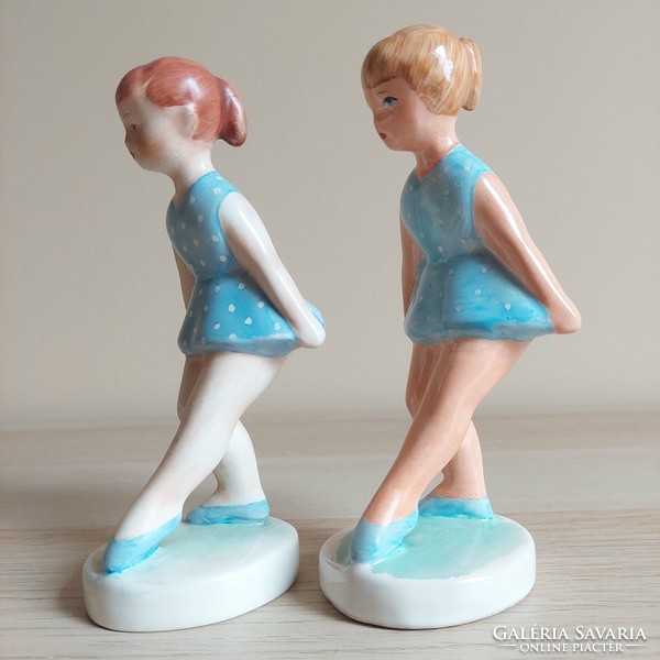 Applied art ceramic little girl figurines