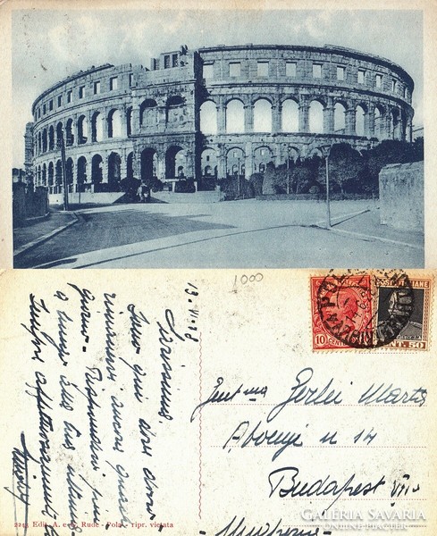 Croatian pola anfiteatro 1928. There is a post office!