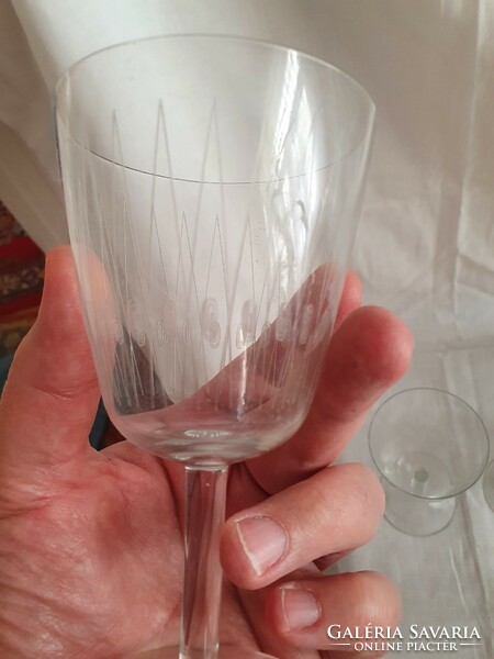 4 thin-walled glasses, champagne goblet 1970