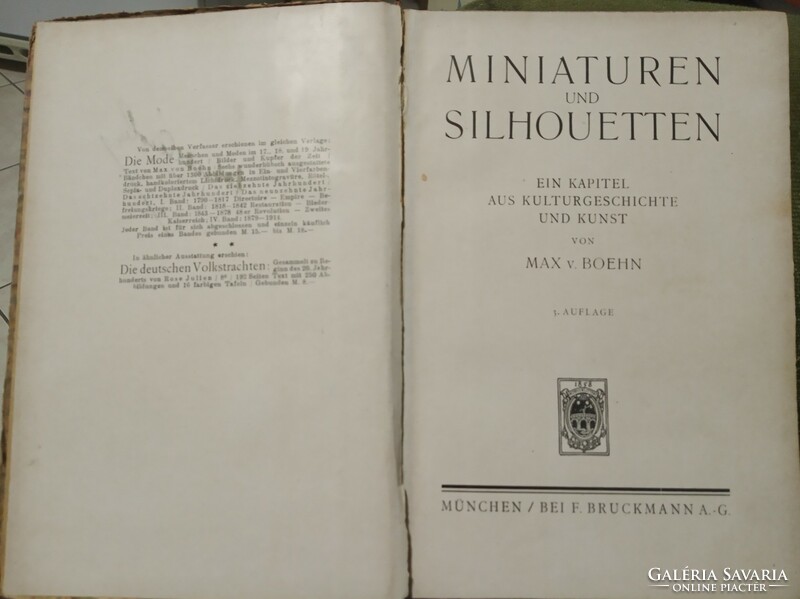 Miniaturen und silhouetten, antique book