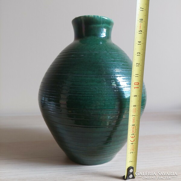 Retro green ceramic vase