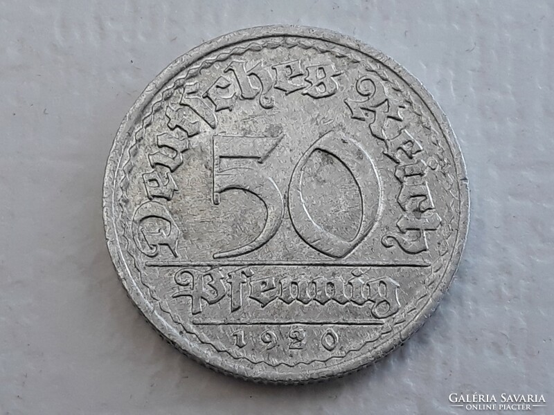 Németország 50 Pfennig 1920 E érme - Weimari Köztársaság 50 Pfennig 1920 külföldi pénzérme