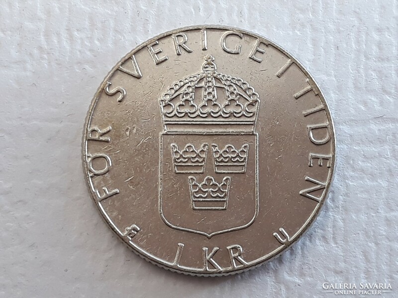 Svédország 1 Korona 1984 érme - Svéd 1 Kr 1984 U XVI. Károly Gusztáv király külföldi pénzérme
