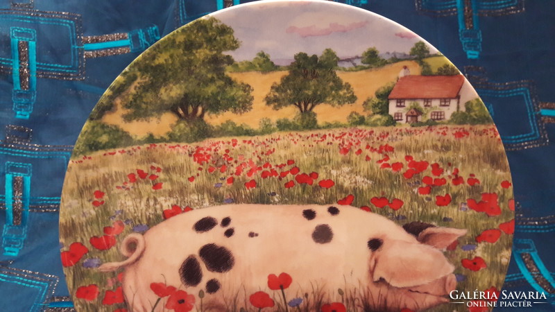 Piggy porcelain decorative plate, wall plate 2. (M3052)
