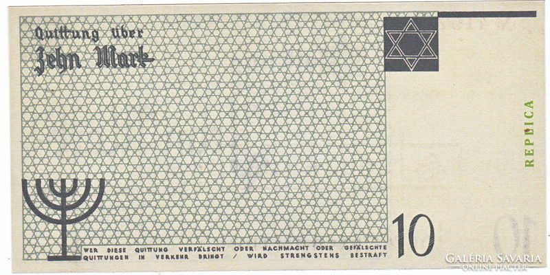 Lengyelország A Lóci gettó pénze 10 márka 1940 REPLIKA UNC