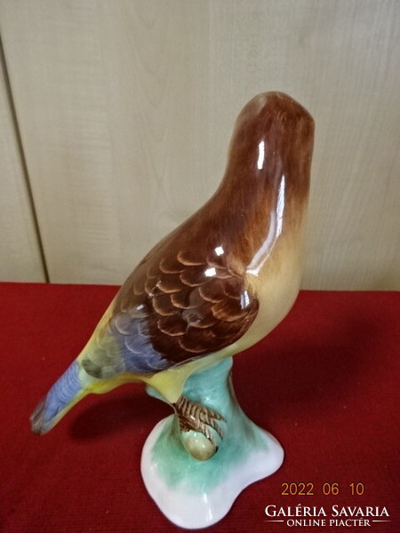 Bodrogkeresztúr glazed ceramic figure, hand-painted bird. He has! Jokai.